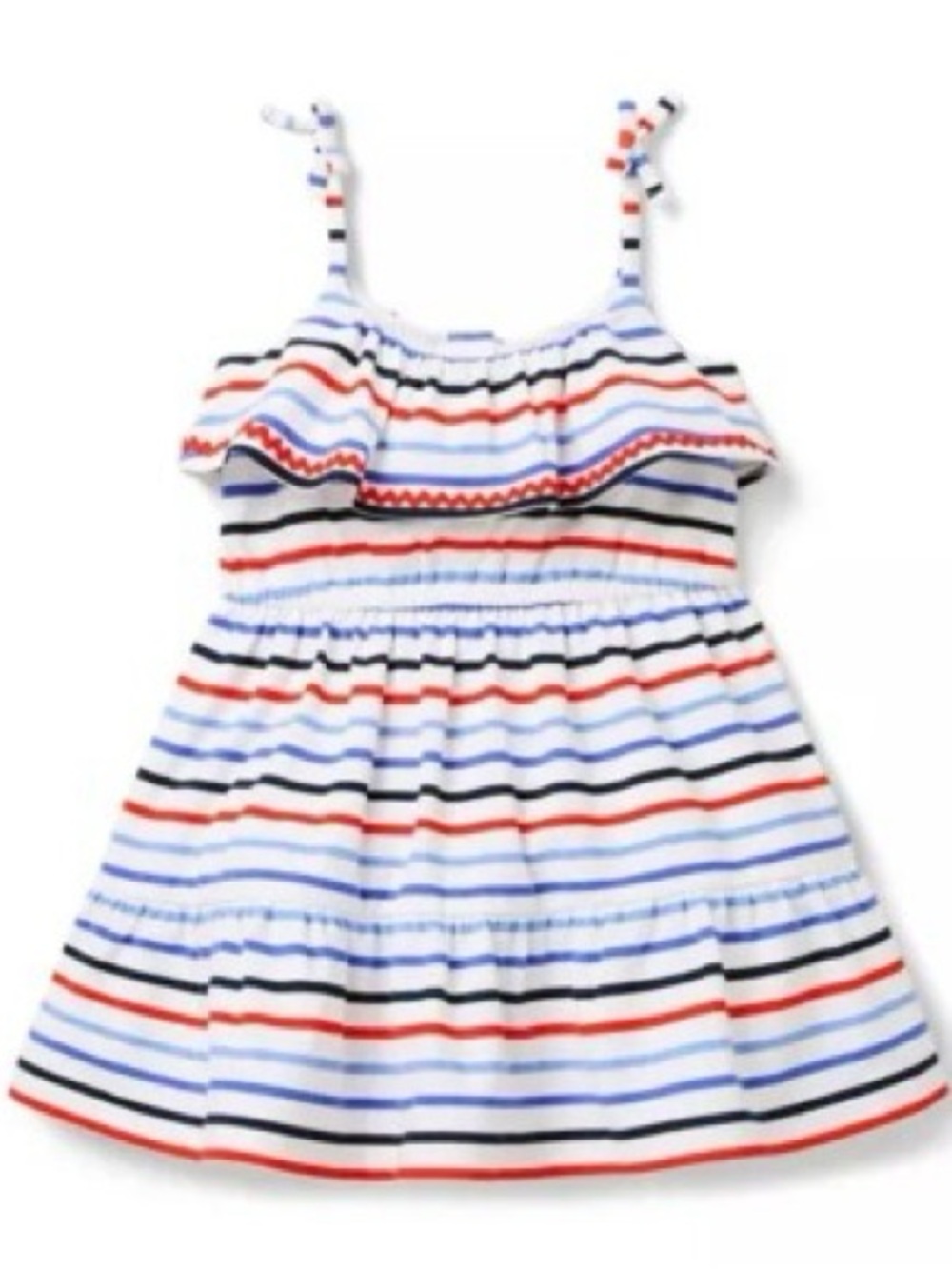 Janie & Jack. Red, White & Blue Ruffle Tiered Sundress. Size 8.